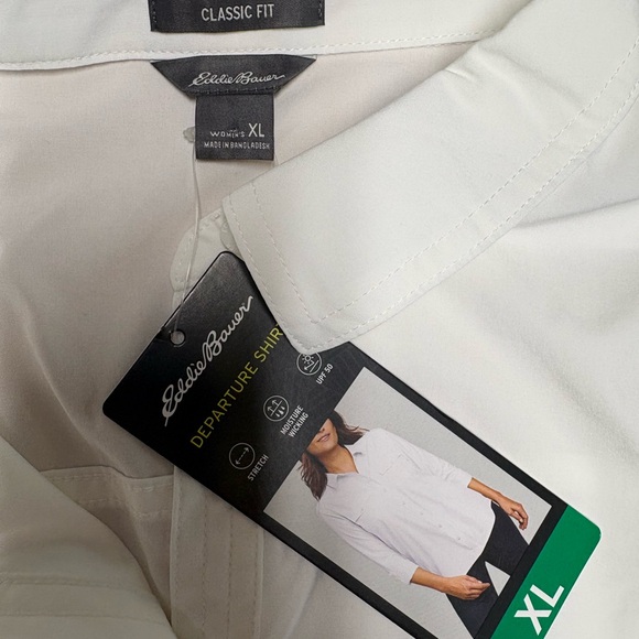 Eddie Bauer White Casual Button Down Shirt NWT - Picture 2 of 8